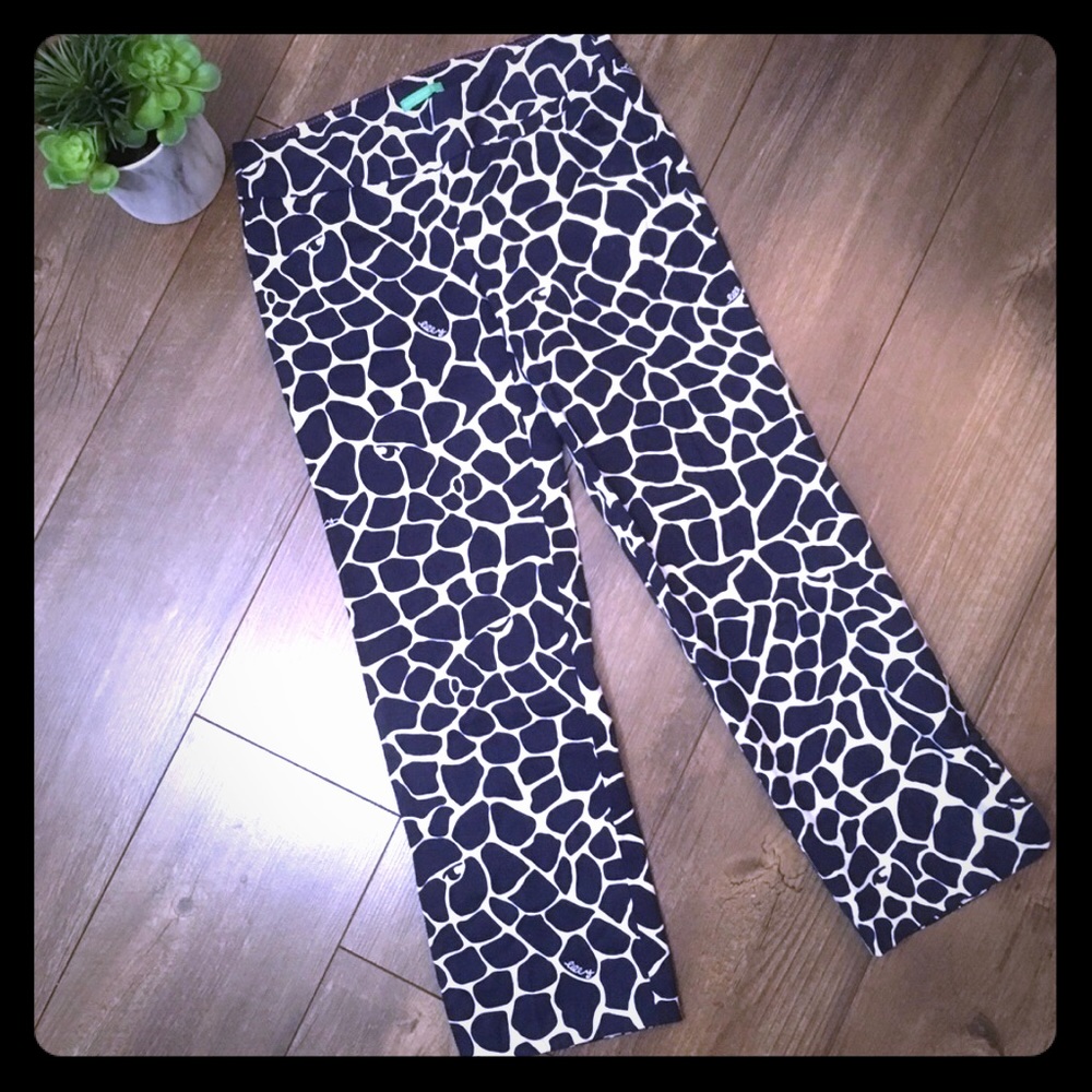 Lilly Pulitzer Palm Beach Fit Giraffe Capri Blue